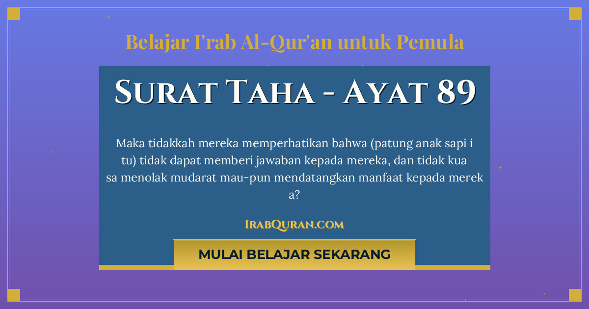 Thumbnail Surat Taha Ayat 89